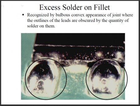 EXCESS SOLDER ON FILLET